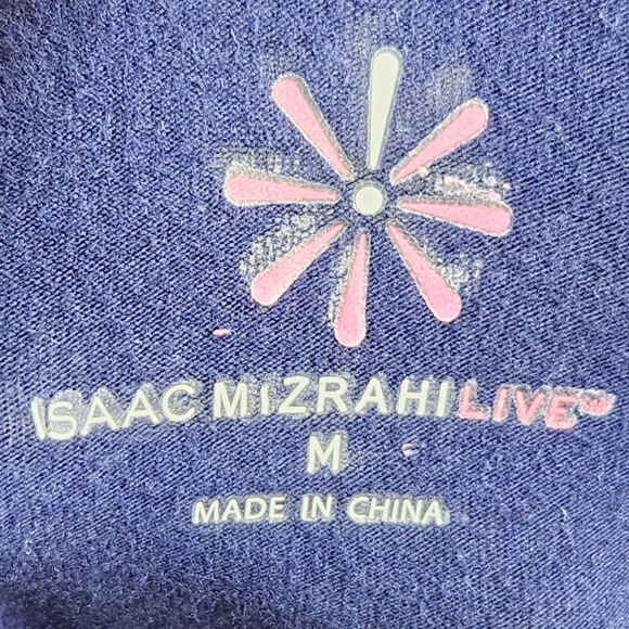 IsaacMizrahiLive Blue Short Sleeve Long Dress w/Floral Print Skirt Size Medium - Picture 6 of 7